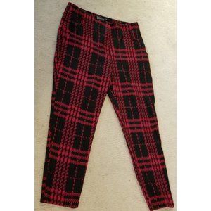 Women 7th Avenue Design New York Co Red Plaid Pant Slacks